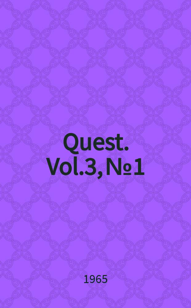 Quest. Vol.3, №1
