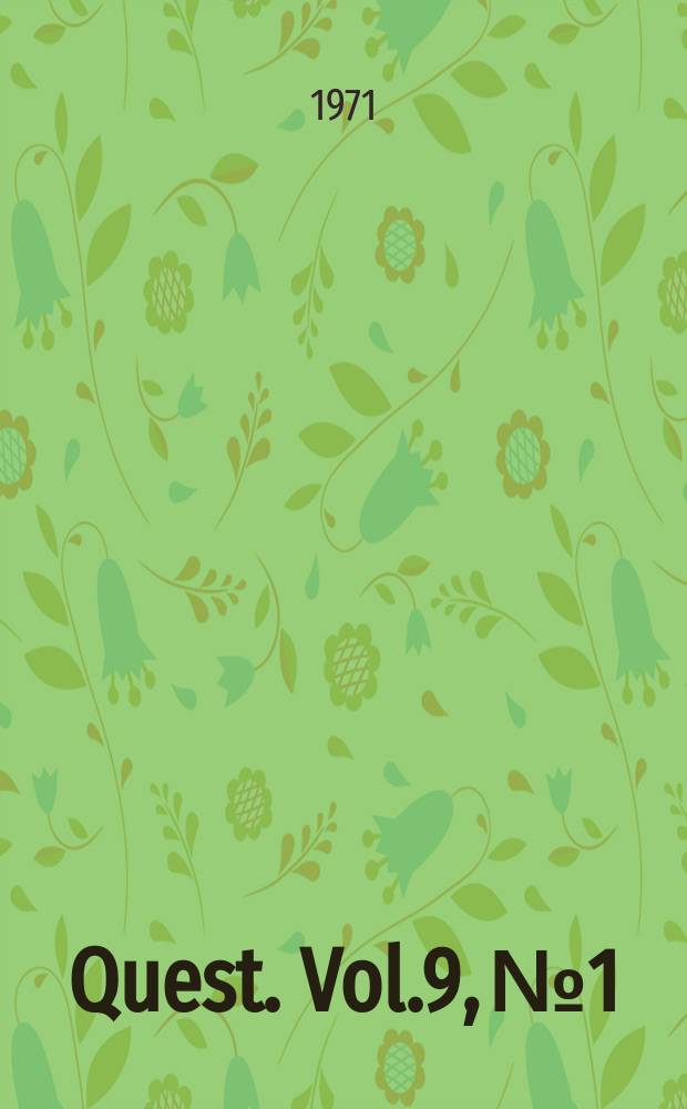 Quest. Vol.9, №1