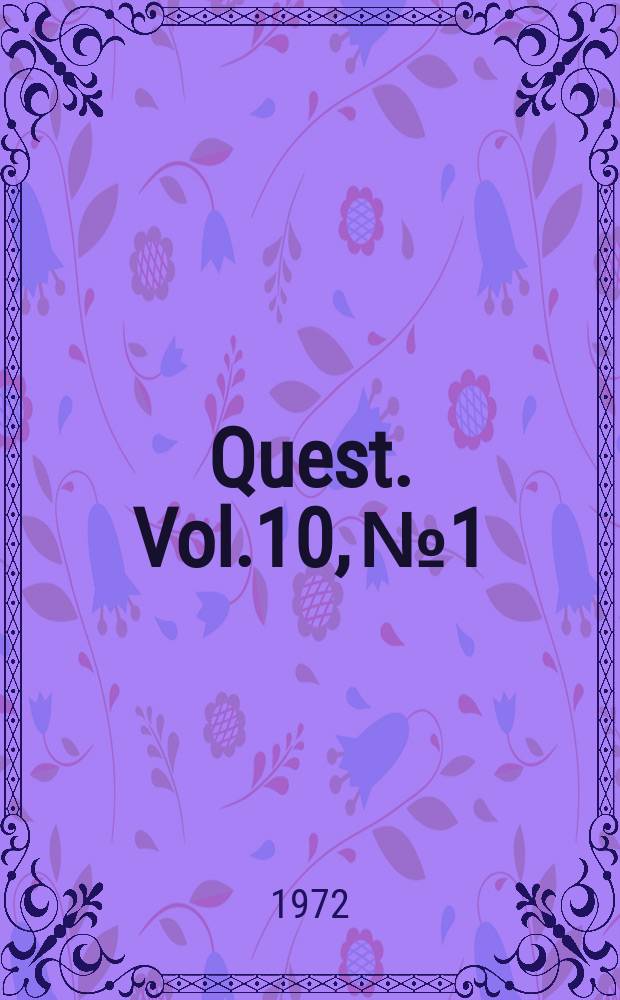 Quest. Vol.10, №1
