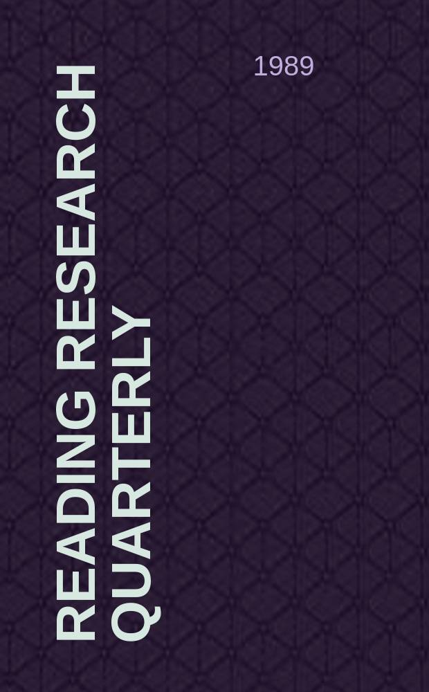 Reading research quarterly : Publ. by the International reading assoc. Vol.24, №2