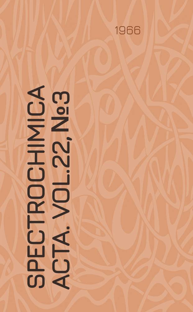 Spectrochimica acta. Vol.22, №3