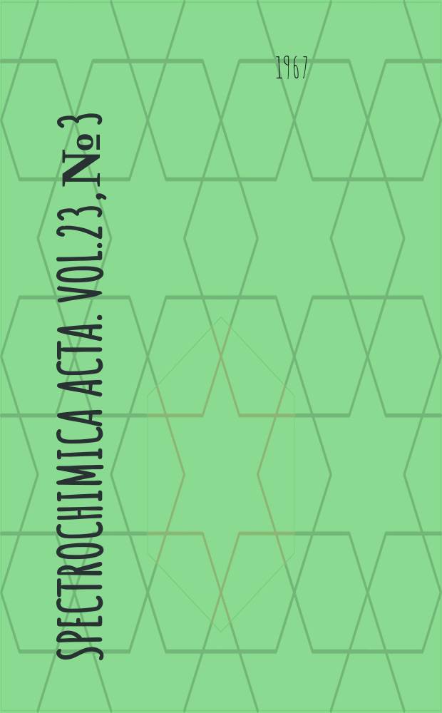 Spectrochimica acta. Vol.23, №3