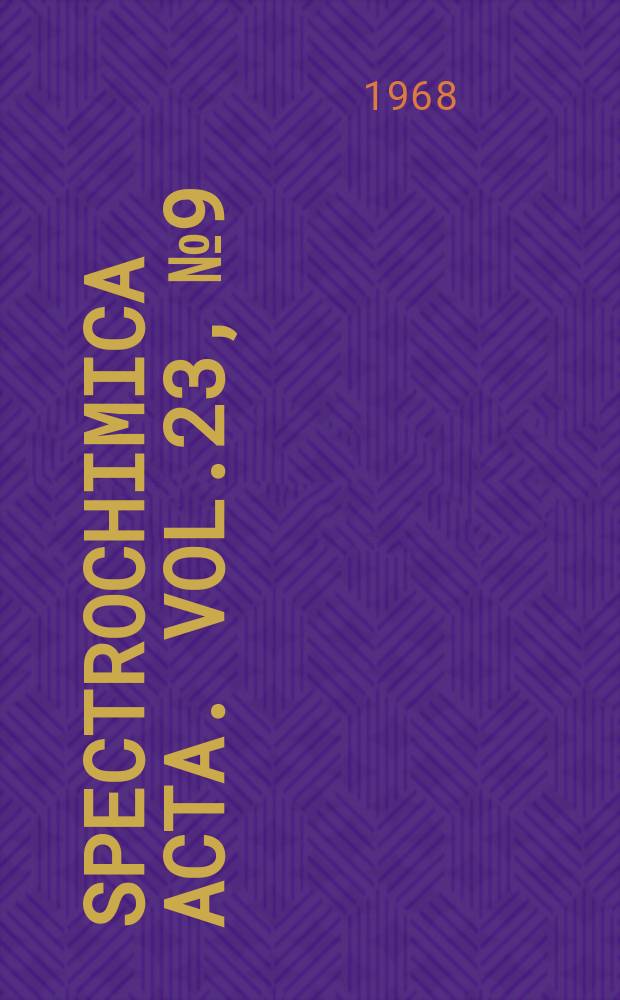 Spectrochimica acta. Vol.23, №9