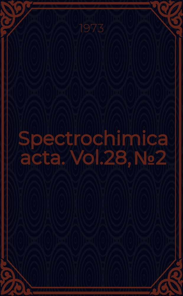 Spectrochimica acta. Vol.28, №2