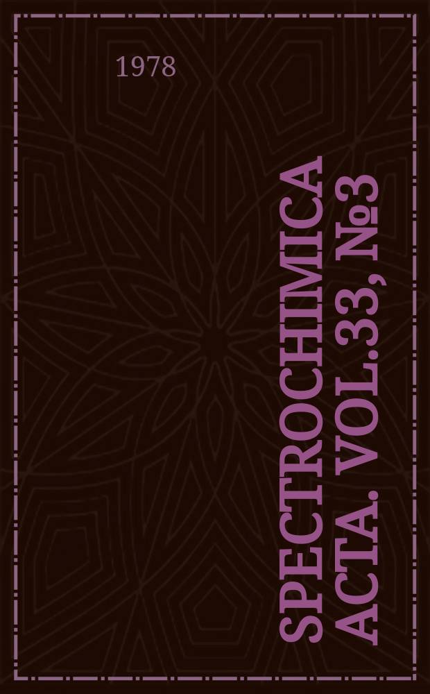 Spectrochimica acta. Vol.33, №3