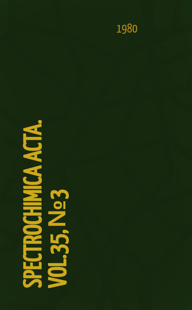 Spectrochimica acta. Vol.35, №3