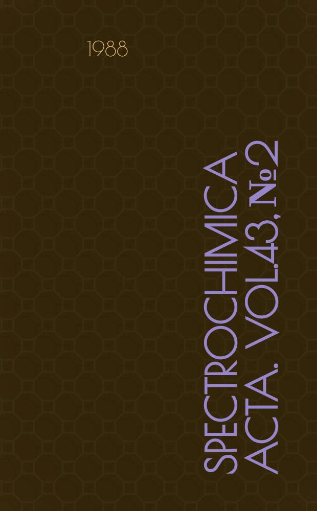 Spectrochimica acta. Vol.43, №2