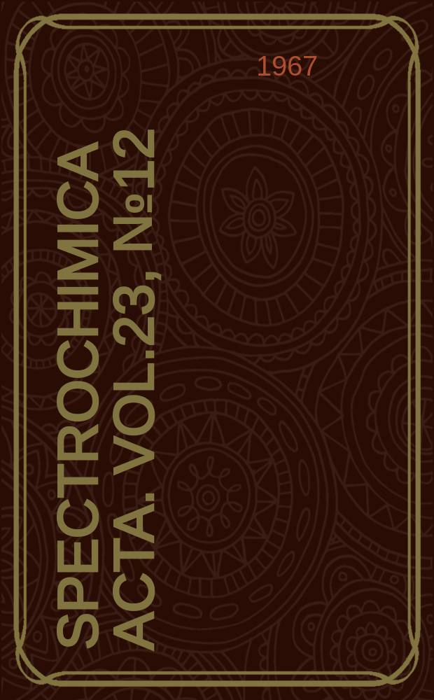 Spectrochimica acta. Vol.23, №12