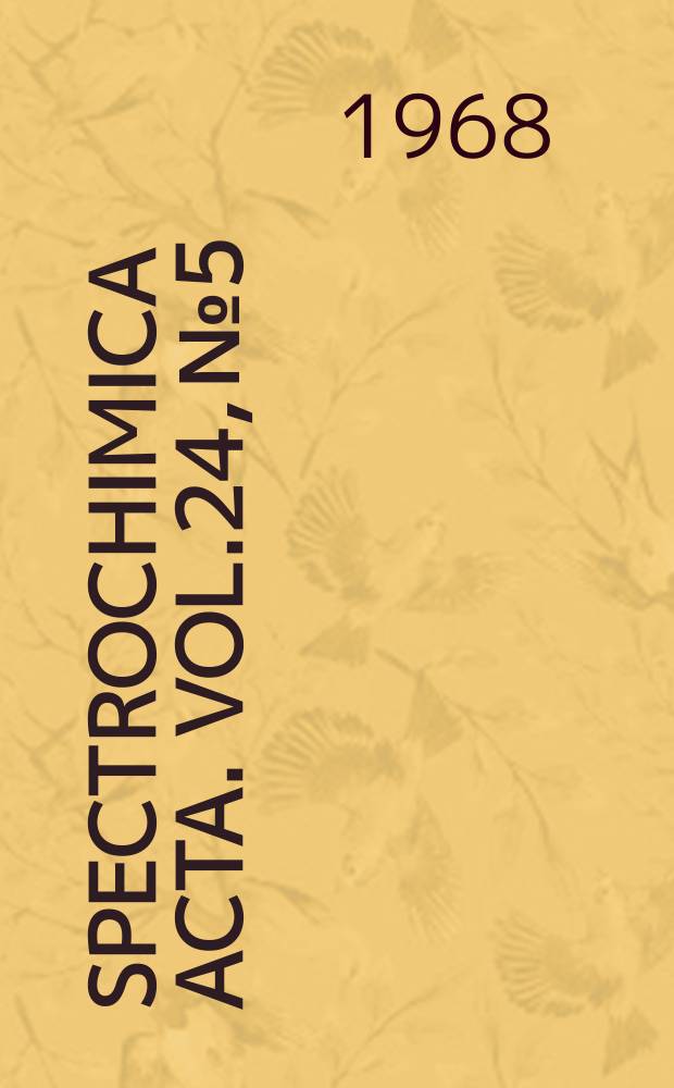 Spectrochimica acta. Vol.24, №5