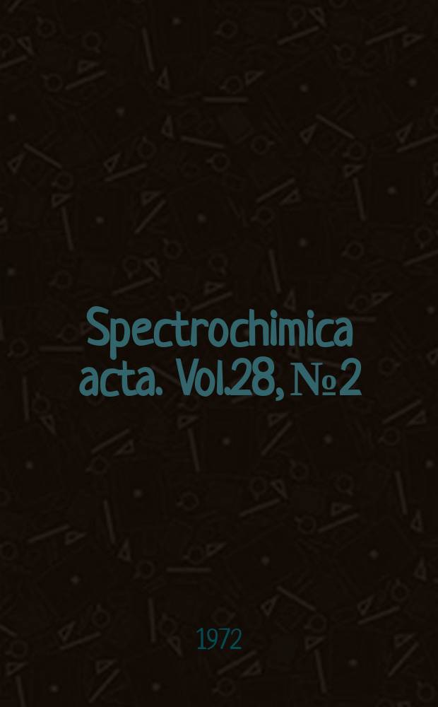 Spectrochimica acta. Vol.28, №2