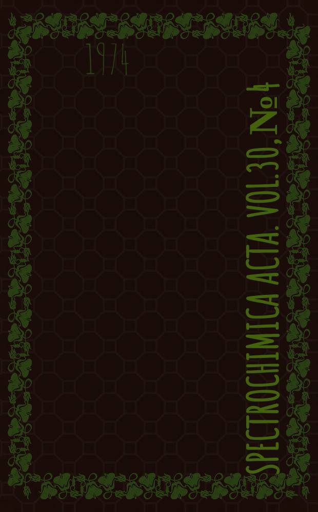Spectrochimica acta. Vol.30, №4