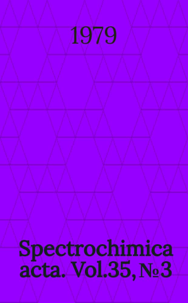 Spectrochimica acta. Vol.35, №3