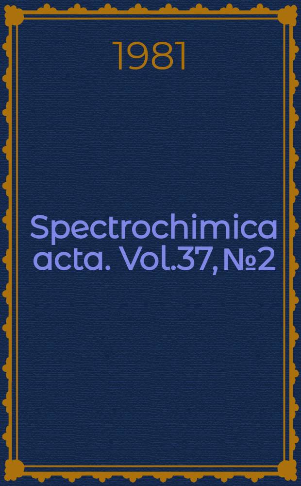 Spectrochimica acta. Vol.37, №2