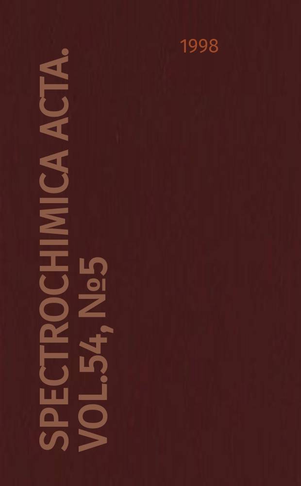 Spectrochimica acta. Vol.54, №5