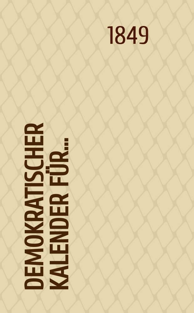 Demokratischer Kalender f&uuml;r ...