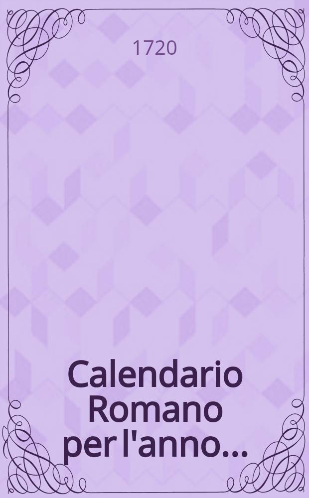 Calendario Romano per l'anno ...