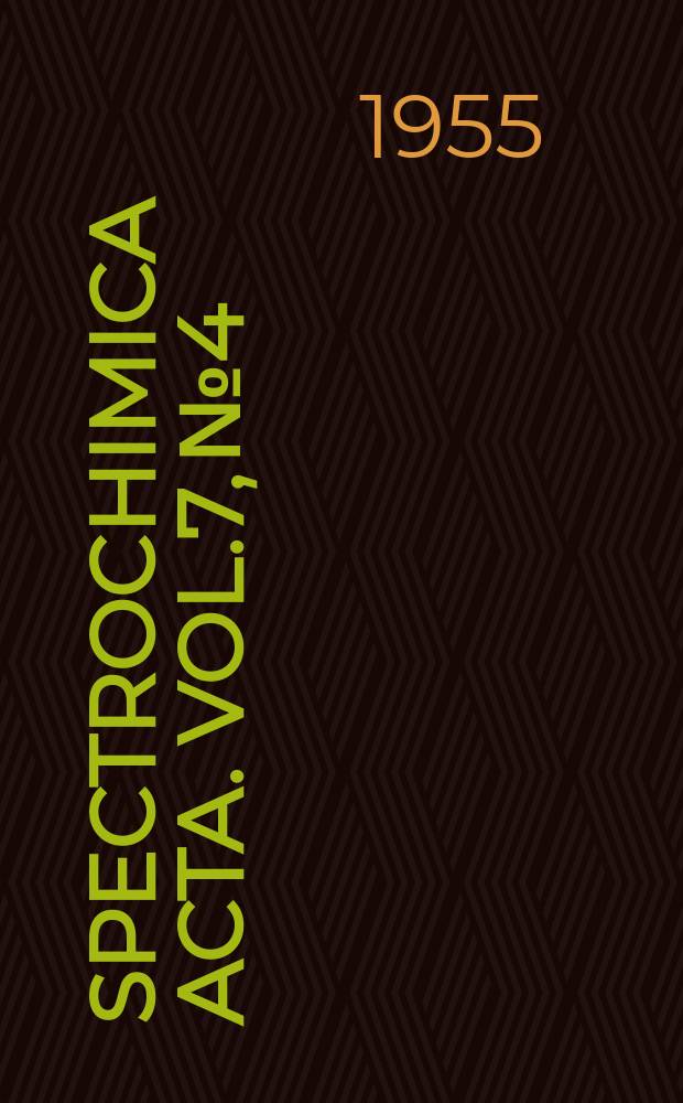 Spectrochimica acta. Vol.7, №4