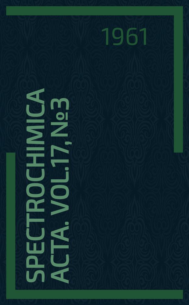 Spectrochimica acta. Vol.17, №3