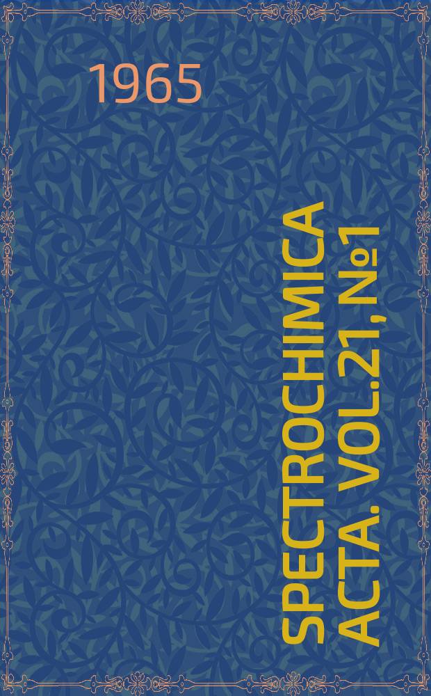 Spectrochimica acta. Vol.21, №1
