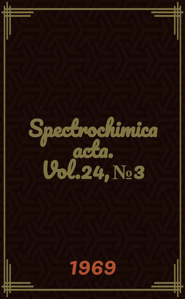 Spectrochimica acta. Vol.24, №3