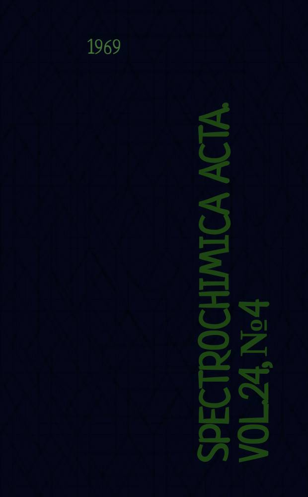 Spectrochimica acta. Vol.24, №4