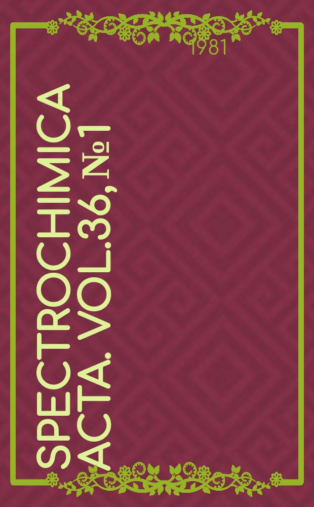 Spectrochimica acta. Vol.36, №1