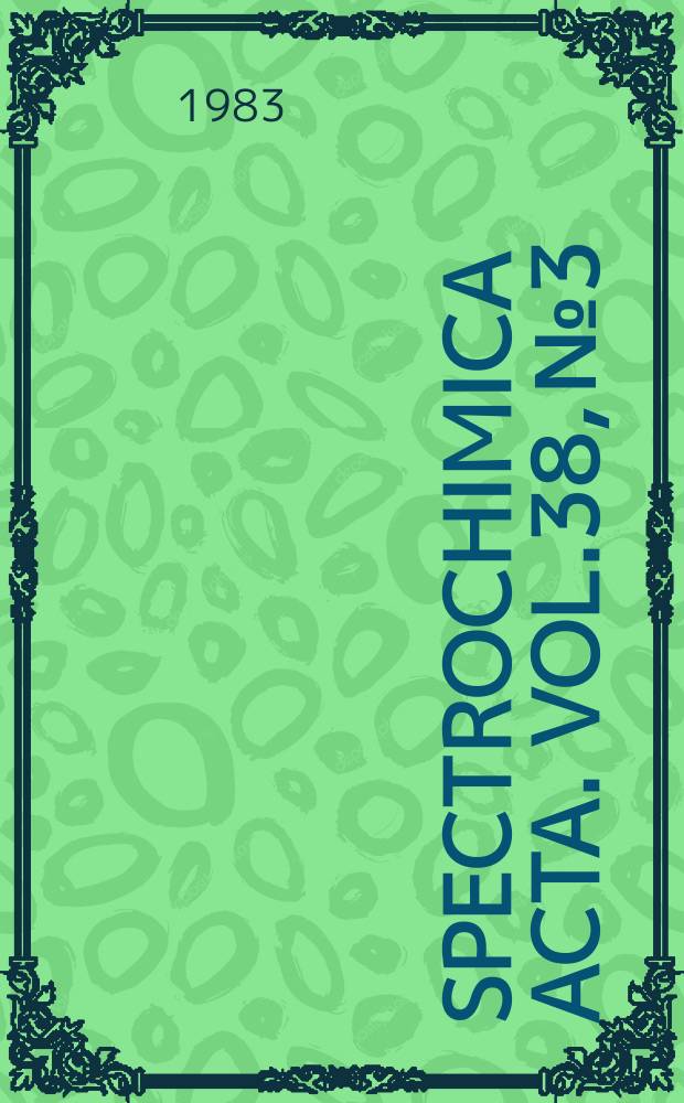 Spectrochimica acta. Vol.38, №3