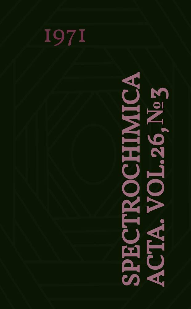 Spectrochimica acta. Vol.26, №3