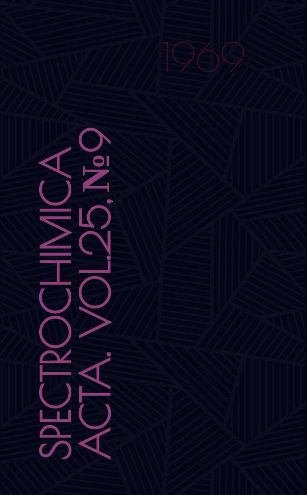 Spectrochimica acta. Vol.25, №9