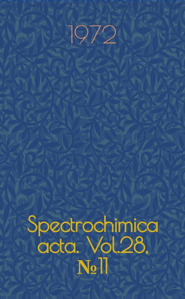 Spectrochimica acta. Vol.28, №11