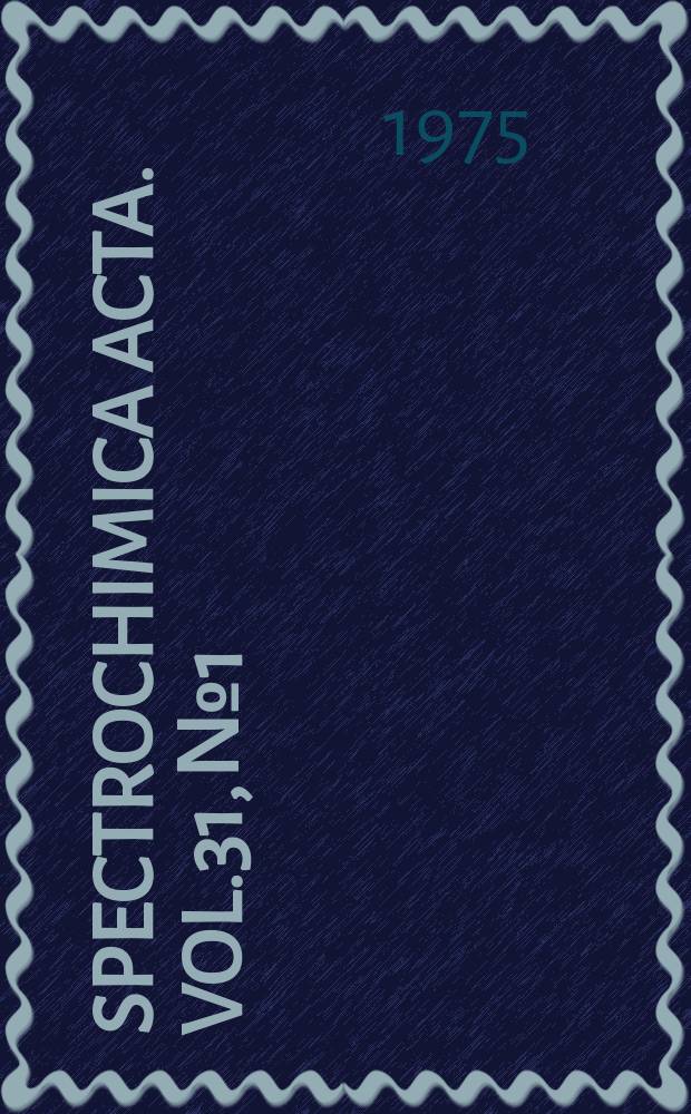Spectrochimica acta. Vol.31, №1