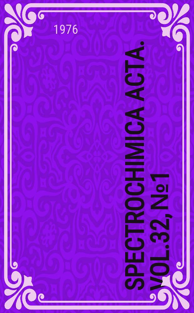 Spectrochimica acta. Vol.32, №1