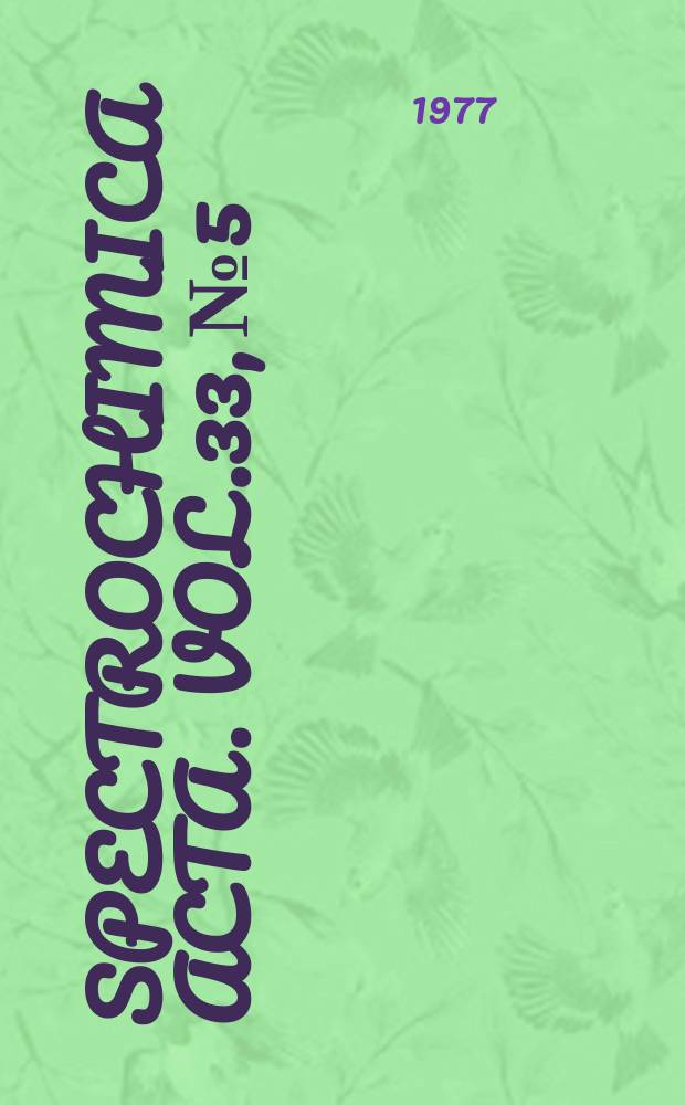Spectrochimica acta. Vol.33, №5