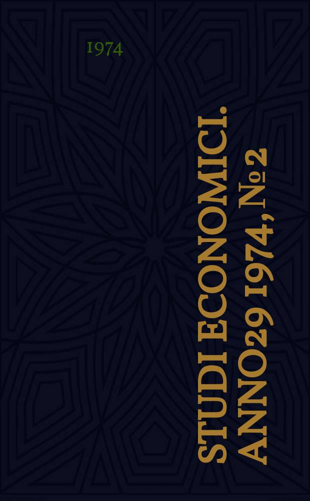 Studi economici. Anno29 1974, №2
