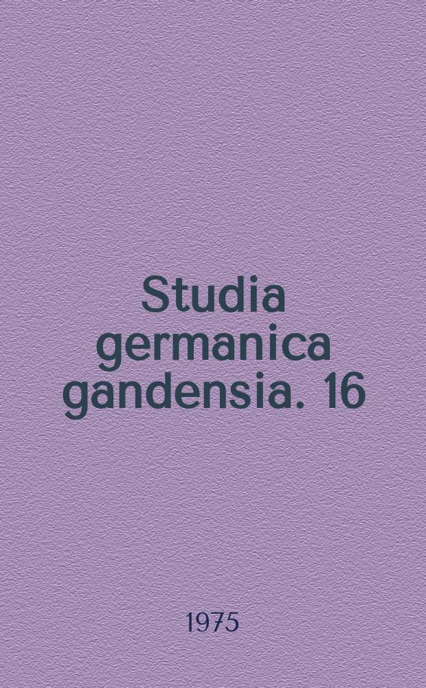 Studia germanica gandensia. 16