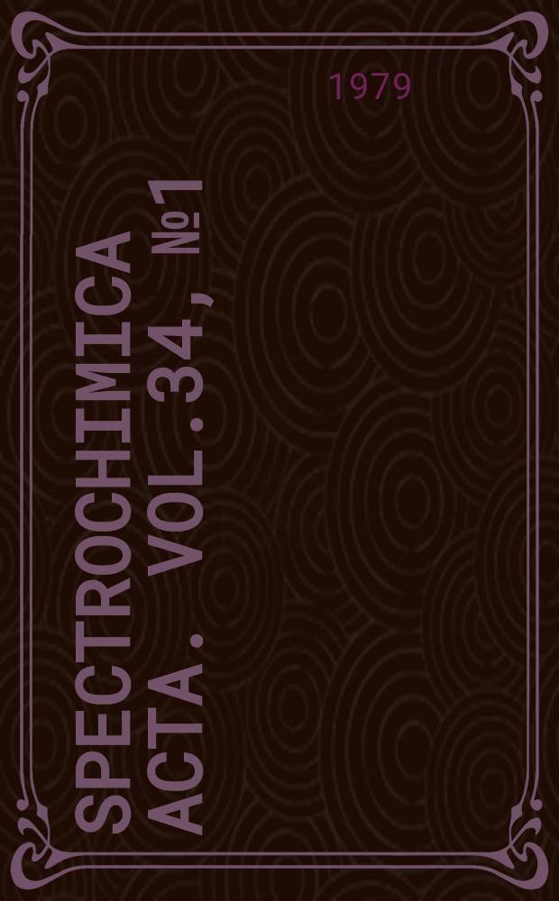 Spectrochimica acta. Vol.34, №1