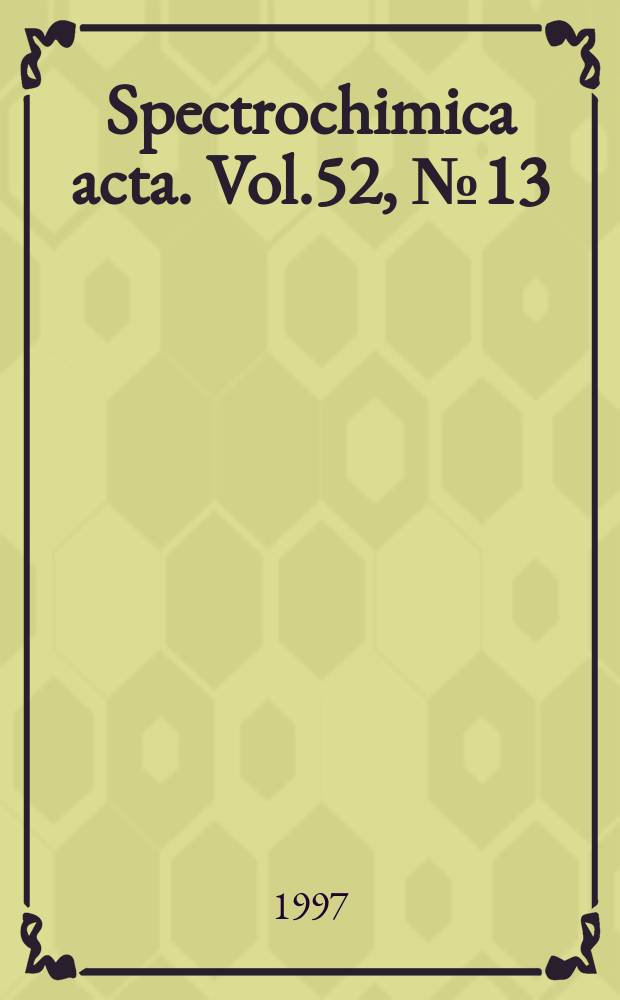 Spectrochimica acta. Vol.52, №13