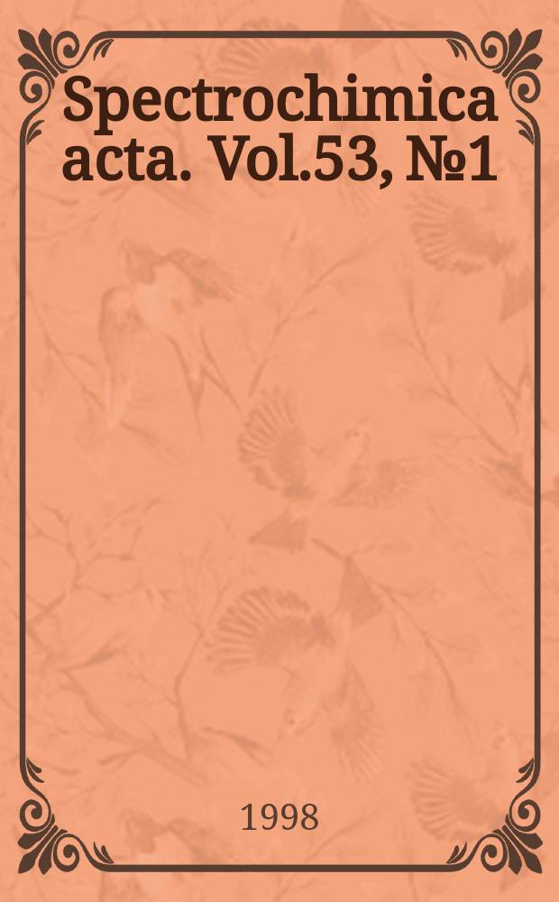Spectrochimica acta. Vol.53, №1
