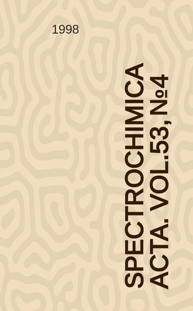Spectrochimica acta. Vol.53, №4