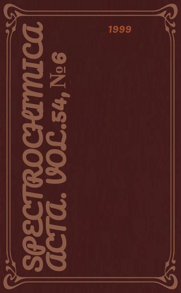 Spectrochimica acta. Vol.54, №6