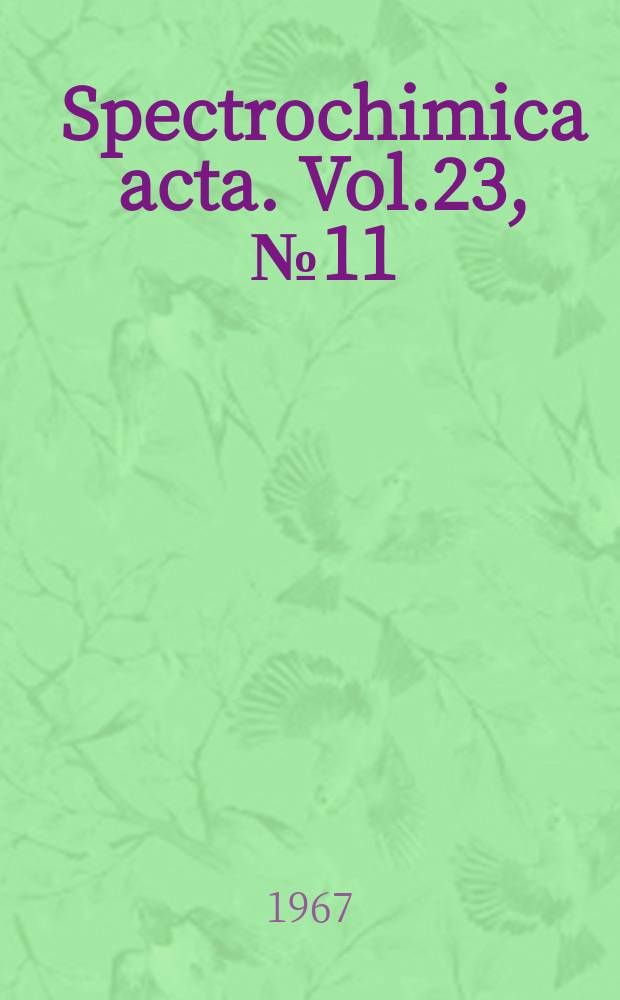 Spectrochimica acta. Vol.23, №11