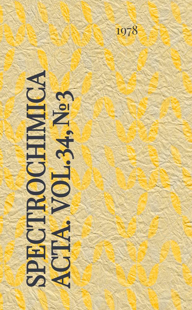 Spectrochimica acta. Vol.34, №3
