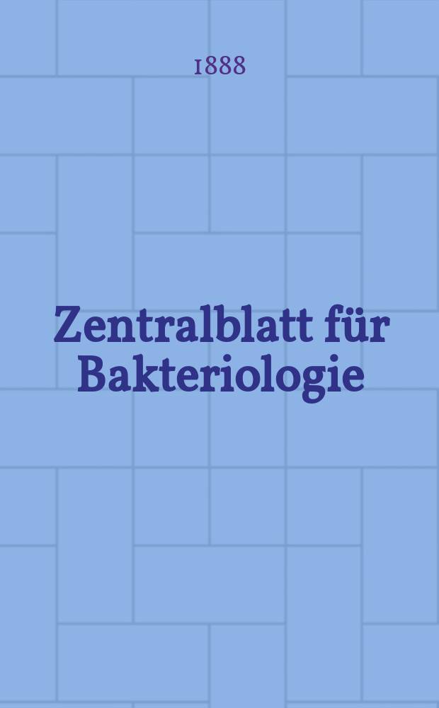 Zentralblatt für Bakteriologie : Med. microbiology, virology, parasitology, infectious diseases. Bd.3, №9