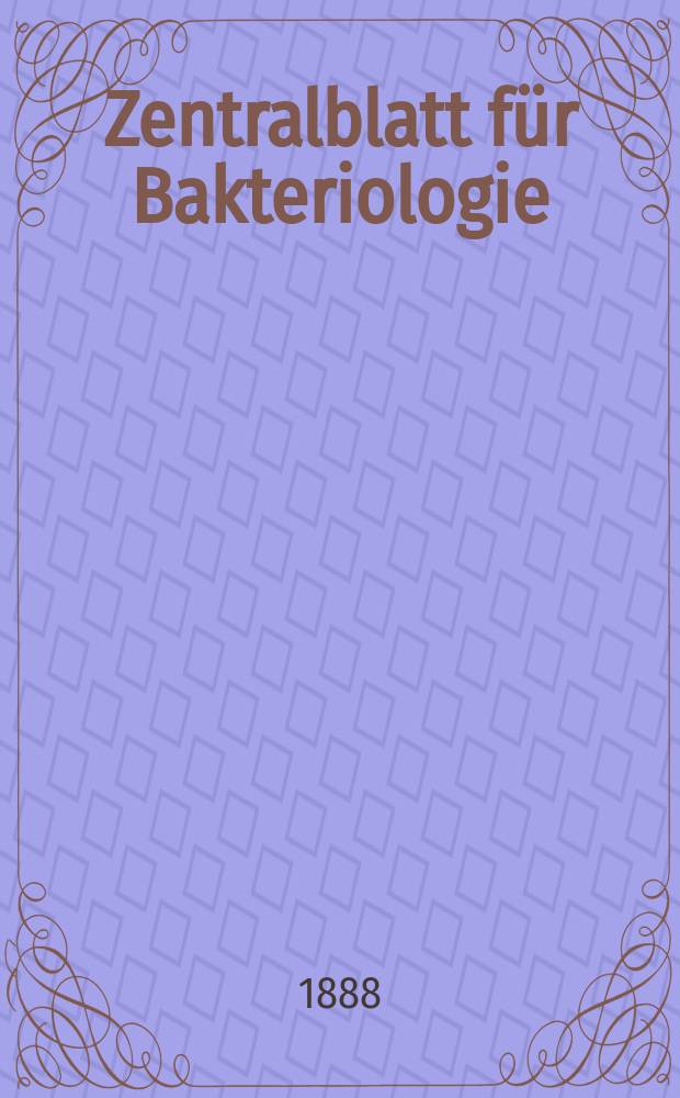 Zentralblatt für Bakteriologie : Med. microbiology, virology, parasitology, infectious diseases. Bd.4, №4