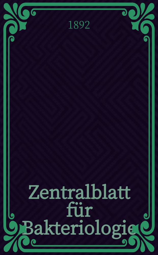 Zentralblatt für Bakteriologie : Med. microbiology, virology, parasitology, infectious diseases. Bd.12, №23