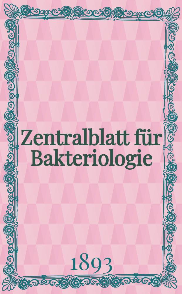 Zentralblatt f&uuml;r Bakteriologie : Med. microbiology, virology, parasitology, infectious diseases. Bd.14, №22