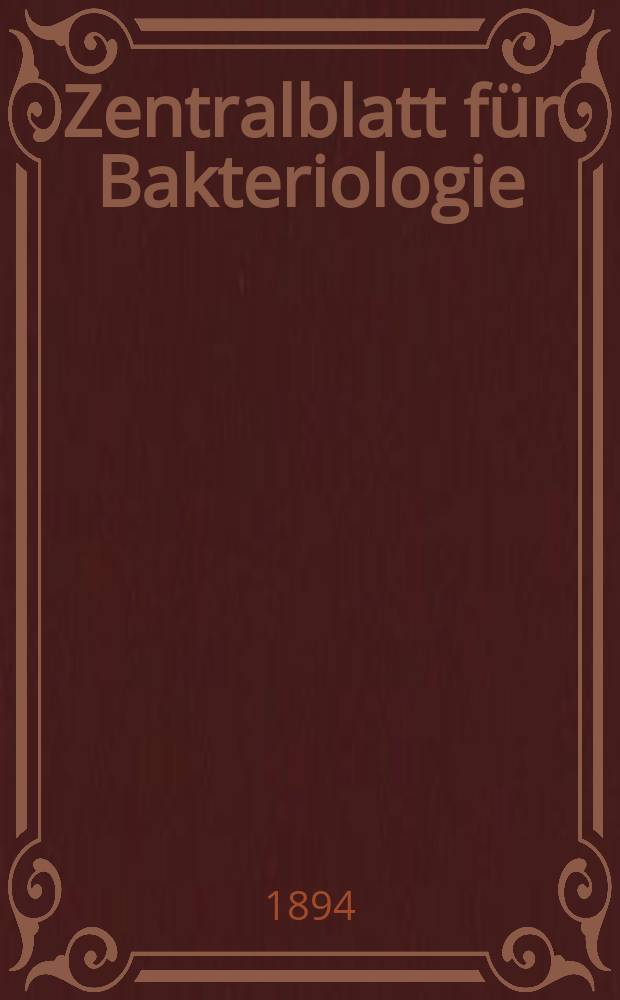 Zentralblatt für Bakteriologie : Med. microbiology, virology, parasitology, infectious diseases. Bd.16, №21