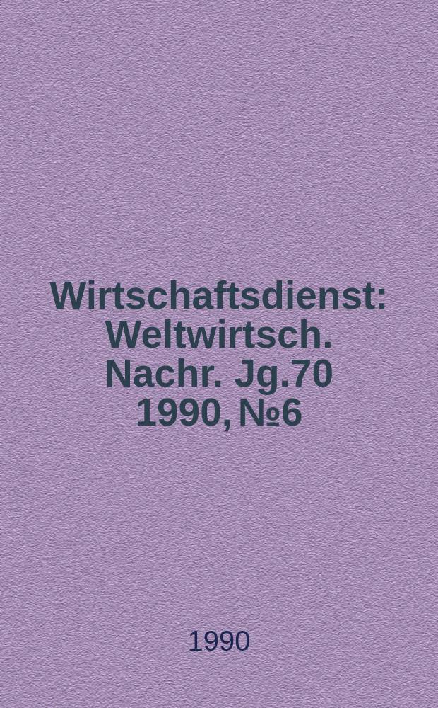 Wirtschaftsdienst : Weltwirtsch. Nachr. Jg.70 1990, №6