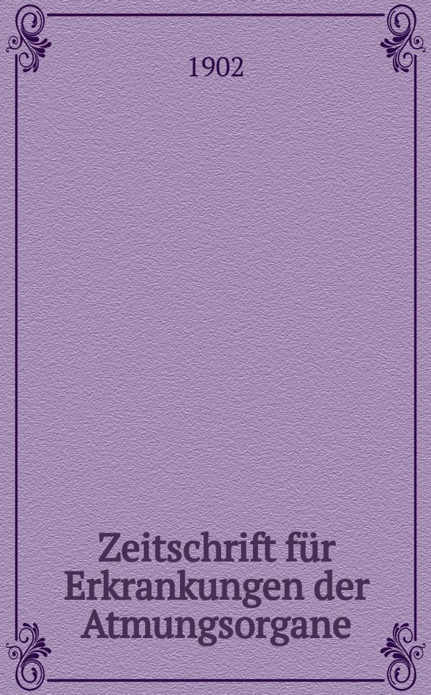 Zeitschrift f&uuml;r Erkrankungen der Atmungsorgane : Mit Folia bronchologica Hervorgegangen aus Zeitschrift f&uuml;r Tuberkulose und Erkrankungen der Thoraxorgane. Bd.3, H.3