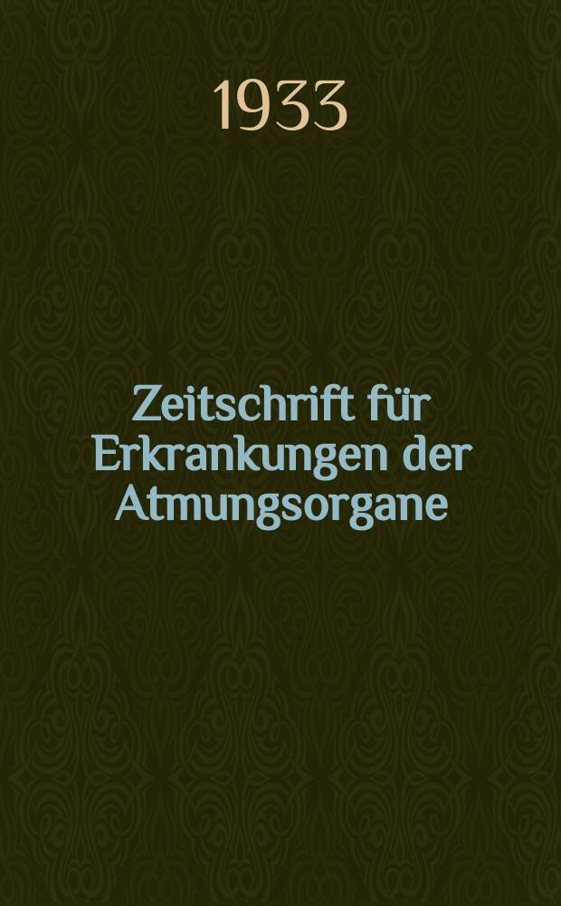 Zeitschrift f&uuml;r Erkrankungen der Atmungsorgane : Mit Folia bronchologica Hervorgegangen aus Zeitschrift f&uuml;r Tuberkulose und Erkrankungen der Thoraxorgane. Bd.66, H.6